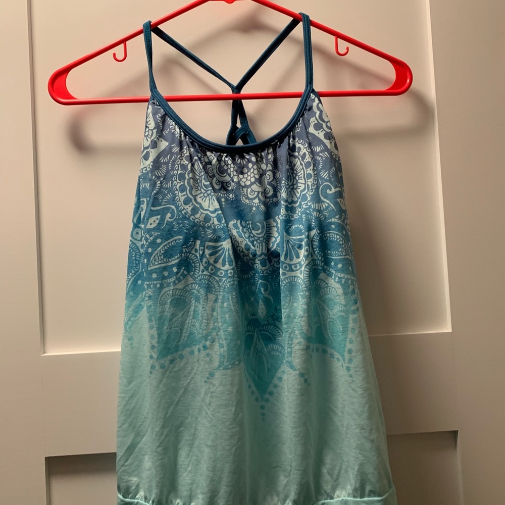 Blue ombré pattern tank top Athletic